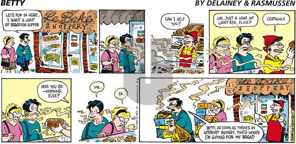 Betty on Sunday July 2, 2000 Comic Strip