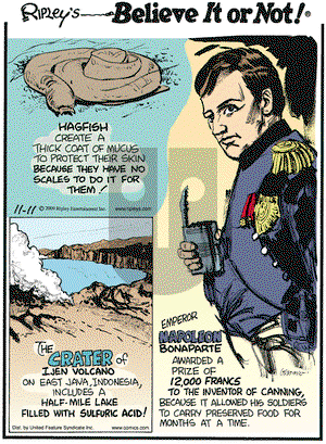 Ripley's Believe It or Not - Wednesday November 11, 2009 Comic Strip