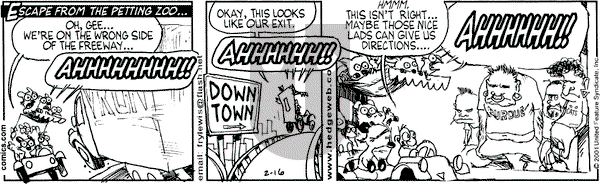 Over the Hedge on Monday July 9, 2001 Comic Strip