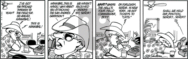 Doonesbury on Thursday July 2, 1987 Comic Strip
