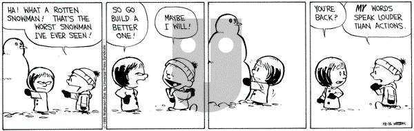 Calvin and Hobbes on Saturday December 16, 1995 Comic Strip