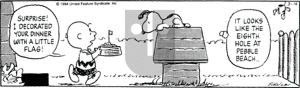 Peanuts - Wednesday March 16, 1994 Comic Strip