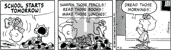 Peanuts - Tuesday September 6, 1994 Comic Strip