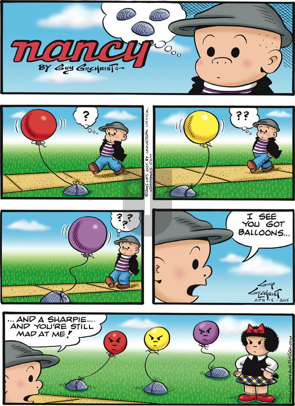 Nancy on Sunday April 5, 2015 Comic Strip