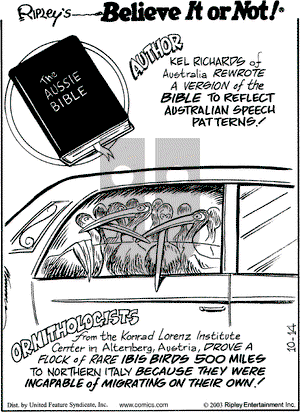 Ripley's Believe It or Not on Tuesday October 14, 2003 Comic Strip