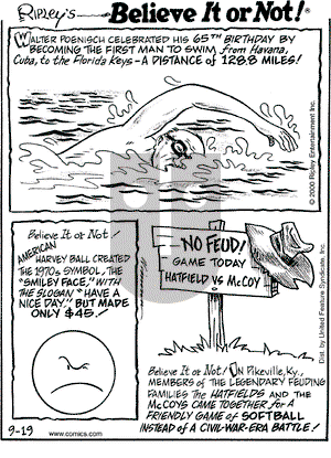 Ripley's Believe It or Not on Tuesday September 19, 2000 Comic Strip