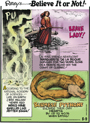 Ripley's Believe It or Not on Friday August 9, 2013 Comic Strip