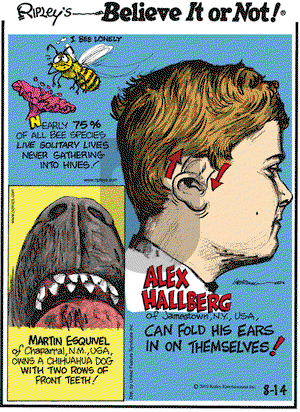 Ripley's Believe It or Not on Saturday August 14, 2010 Comic Strip