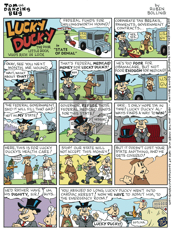Tom the Dancing Bug on Friday April 25, 2014 Comic Strip