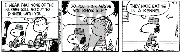 Peanuts on Friday September 1, 1989 Comic Strip