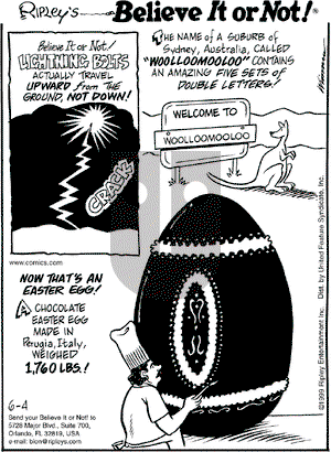 Ripley's Believe It or Not - Friday June 4, 1999 Comic Strip