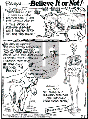 Ripley's Believe It or Not on Friday July 5, 1996 Comic Strip