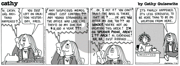 Cathy Classics - Tuesday July 16, 1996 Comic Strip