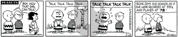 Peanuts on Thursday May 23, 1957 Comic Strip