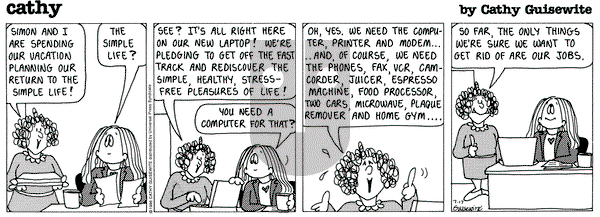 Cathy Classics on Wednesday July 17, 1996 Comic Strip