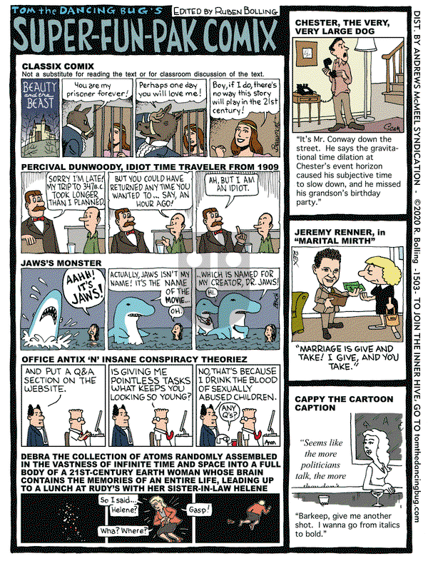 Tom the Dancing Bug on Friday September 11, 2020 Comic Strip