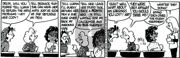 Luann on Saturday January 23, 1993 Comic Strip