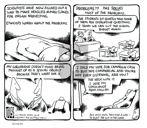 Tom Toles on Friday October 24, 1997 Comic Strip