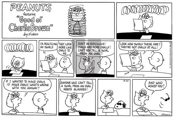 Peanuts on Sunday August 24, 1980 Comic Strip