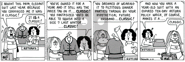 Cathy Classics on Monday October 21, 1996 Comic Strip