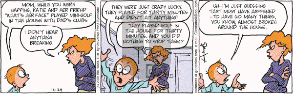 Cleats - Saturday November 29, 2008 Comic Strip