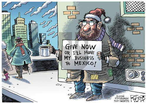 Rob Rogers on Sunday December 4, 2016 Comic Strip