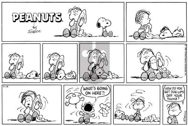 Peanuts on Sunday July 14, 1991 Comic Strip