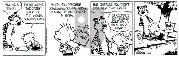 Calvin and Hobbes on Tuesday October 1, 1991 Comic Strip