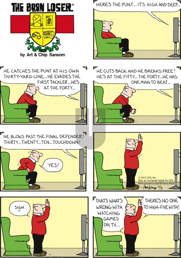 The Born Loser on Sunday November 3, 2013 Comic Strip