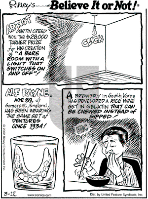Ripley's Believe It or Not on Tuesday March 12, 2002 Comic Strip