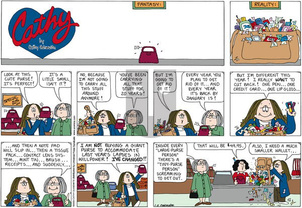 Cathy Classics on Sunday January 5, 2003 Comic Strip