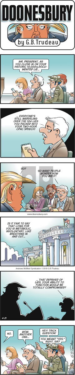 Doonesbury on Sunday April 21, 2019 Comic Strip
