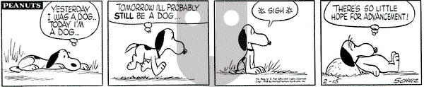 Peanuts on Saturday February 15, 1958 Comic Strip