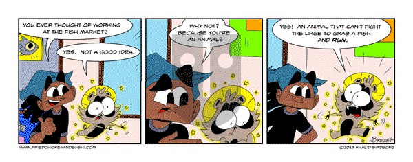 Little Fried Chicken and Sushi on Wednesday April 9, 2025 Comic Strip