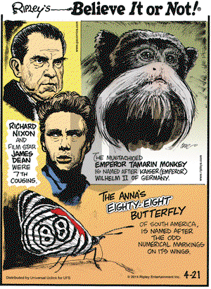 Ripley's Believe It or Not on Monday April 21, 2014 Comic Strip